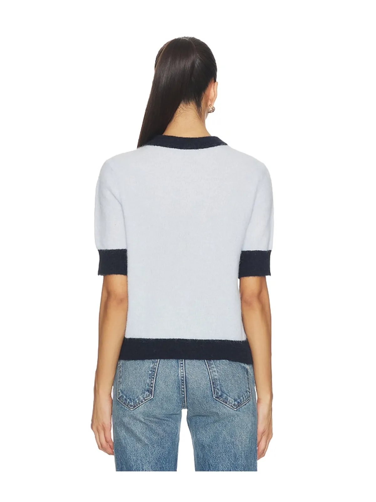 SAMSOE SAMSOE SANOURA 半袖カーディガン - Navy,Baby Blue. - 画像3