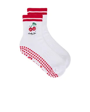 Souls. LUCKY YOU グリップソックス - White,Red. - サムネイル1