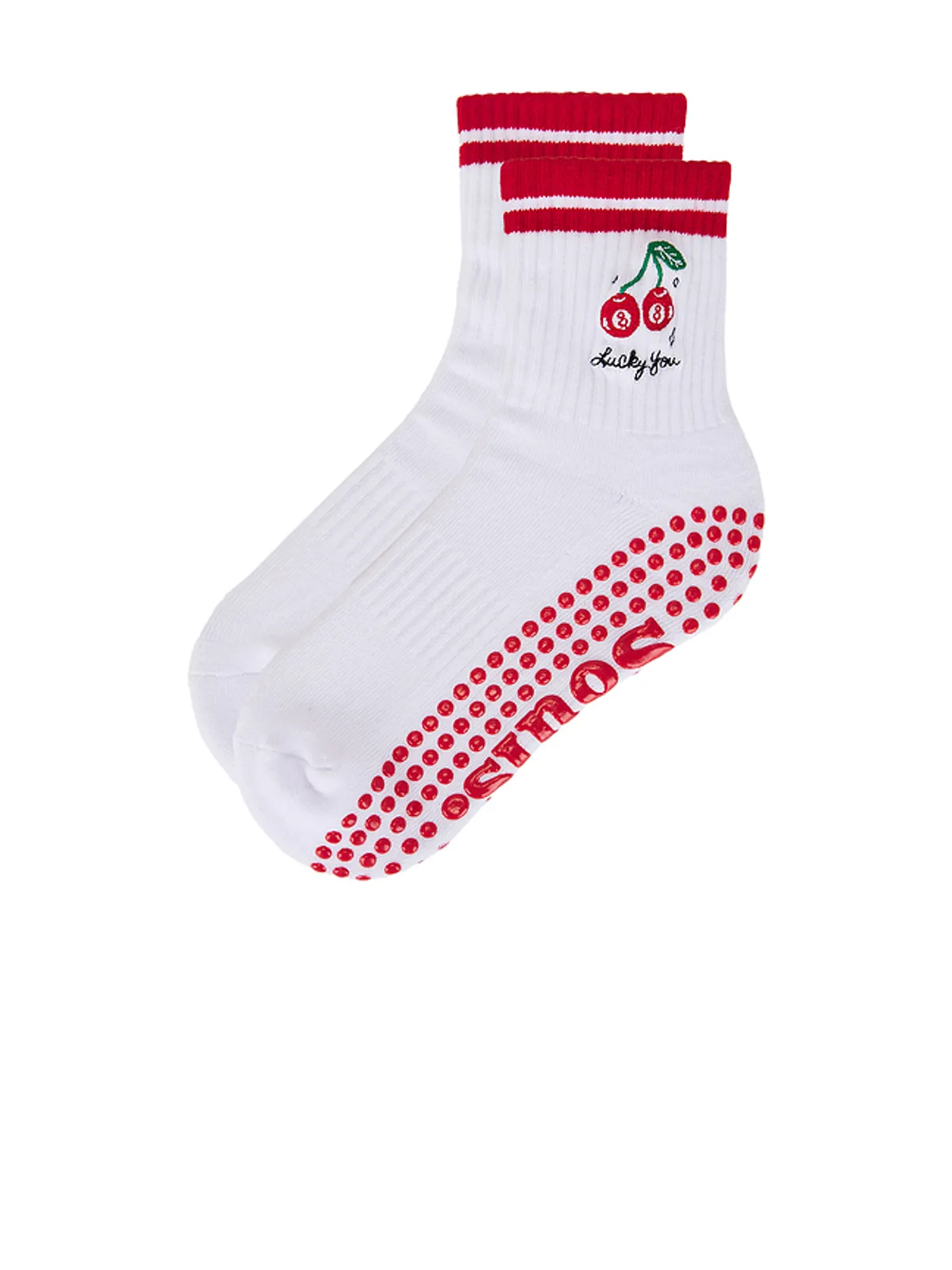 Souls. LUCKY YOU グリップソックス - White,Red. - 画像2