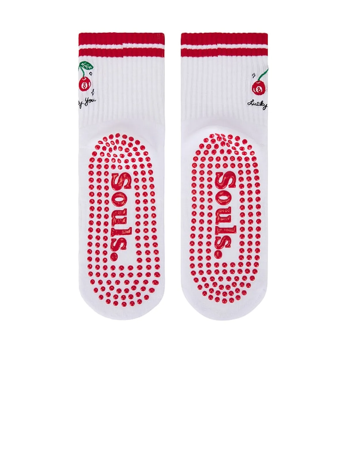 Souls. LUCKY YOU グリップソックス - White,Red. - 画像4