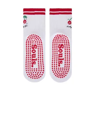 Souls. LUCKY YOU グリップソックス - White,Red. - サムネイル4