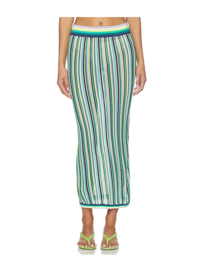 Susana Monaco Susana Monaco STRIPE SWEATER MIDI スカート - Purple,Teal.の商品画像