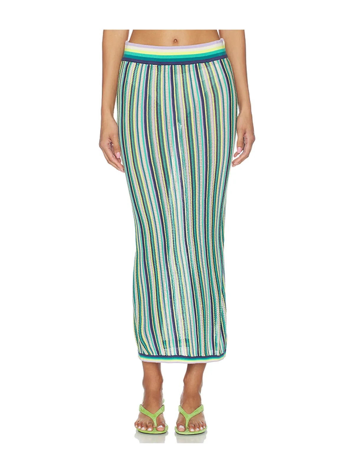Susana Monaco STRIPE SWEATER MIDI スカート - Purple,Teal. - 画像1