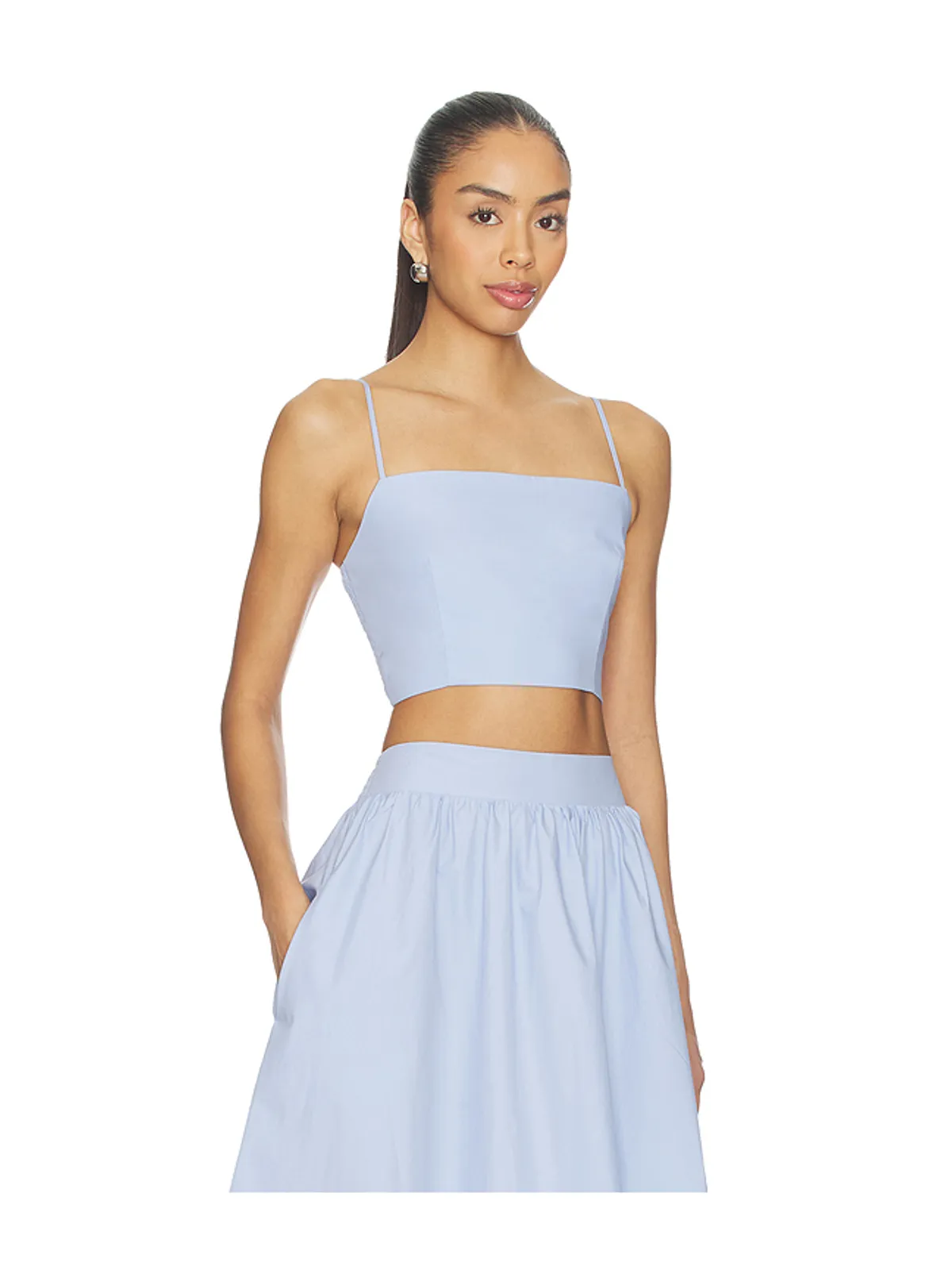 Susana Monaco POPLIN SMOCKING BACK STRING トップ - 画像2