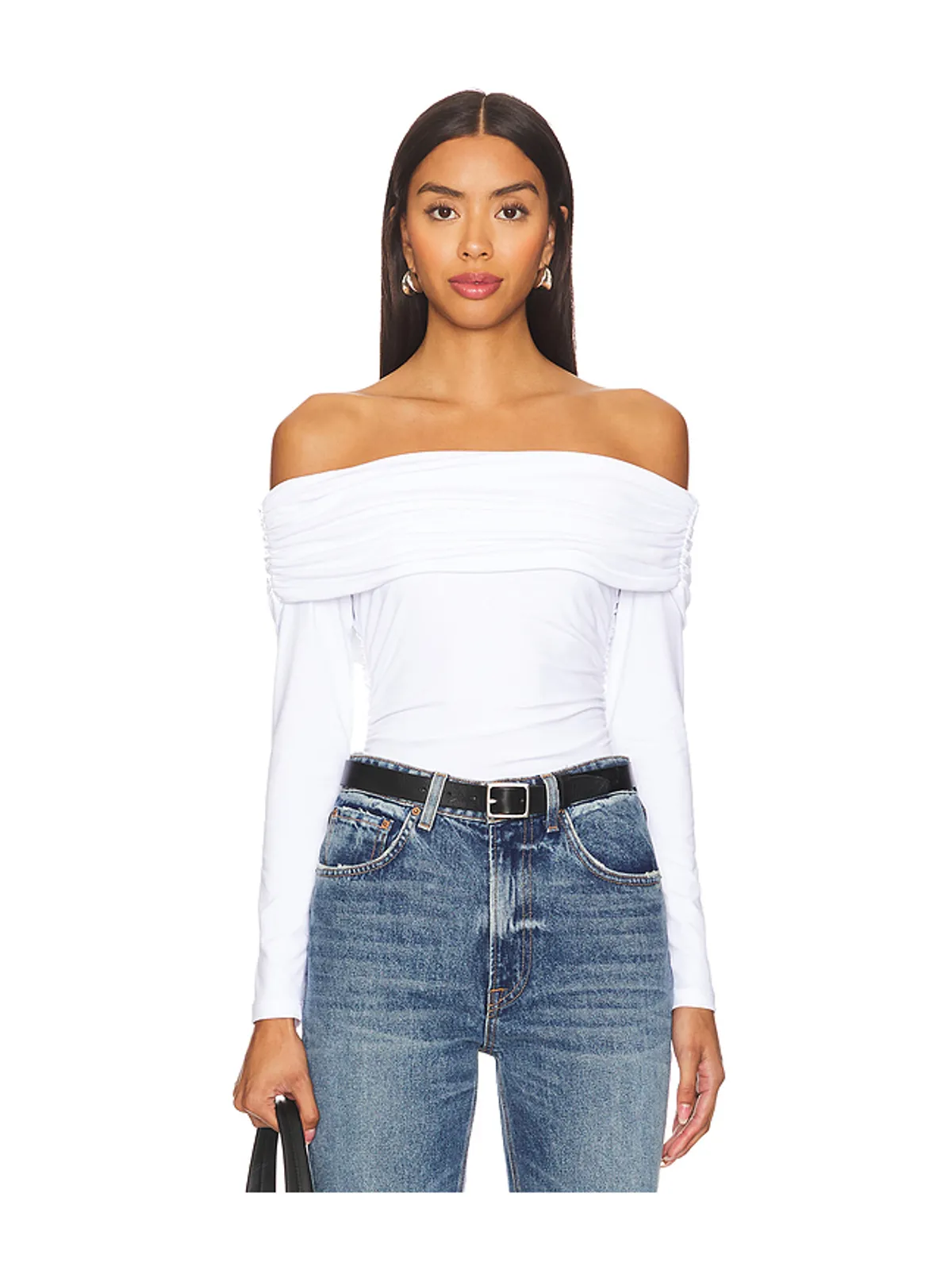 Susana Monaco OFF THE SHOULDER GATHERED LONG SLEEVE トップ - 画像1