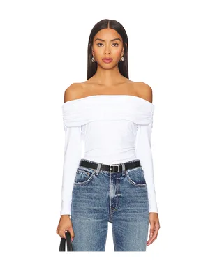 Susana Monaco OFF THE SHOULDER GATHERED LONG SLEEVE トップ - サムネイル1