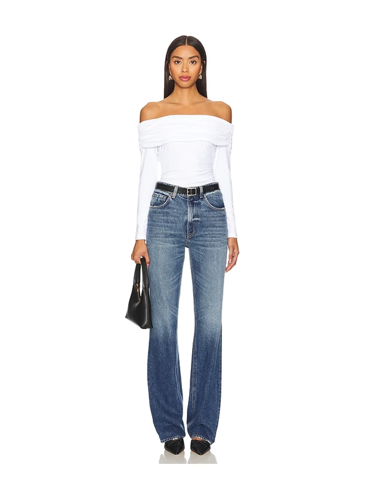 Susana Monaco OFF THE SHOULDER GATHERED LONG SLEEVE トップ - 画像4