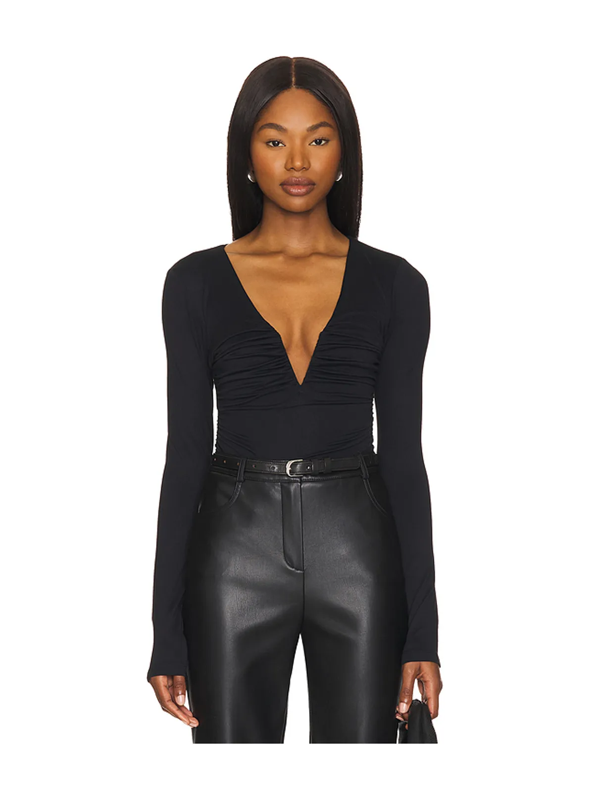 Susana Monaco V-NECK LONG SLEEVE トップ - 画像1