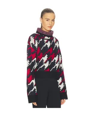 Perfect Moment TURTLE NECK HERRINGBONE セーター - Navy,Black. - サムネイル2