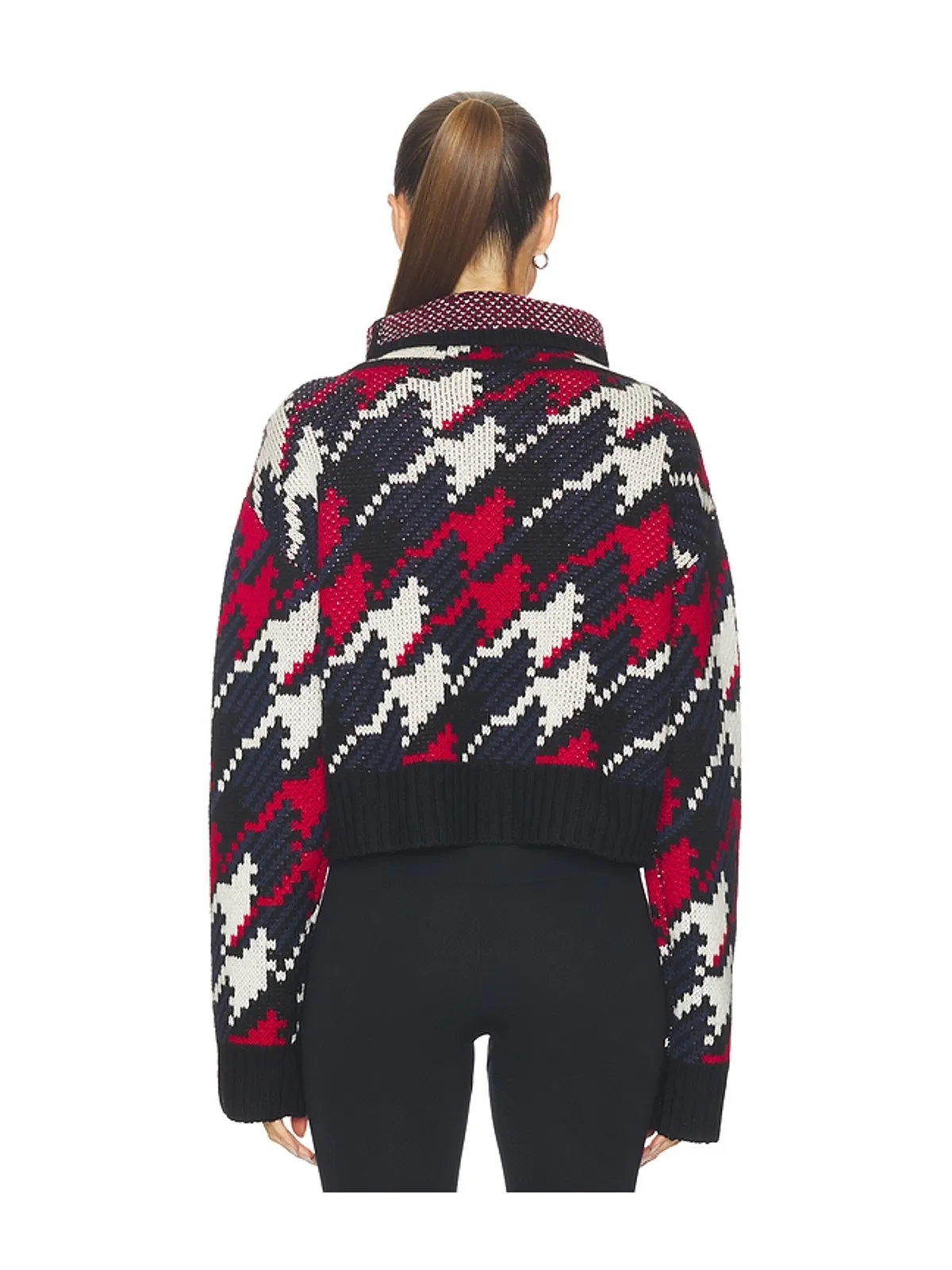Perfect Moment TURTLE NECK HERRINGBONE セーター - Navy,Black. - 画像3