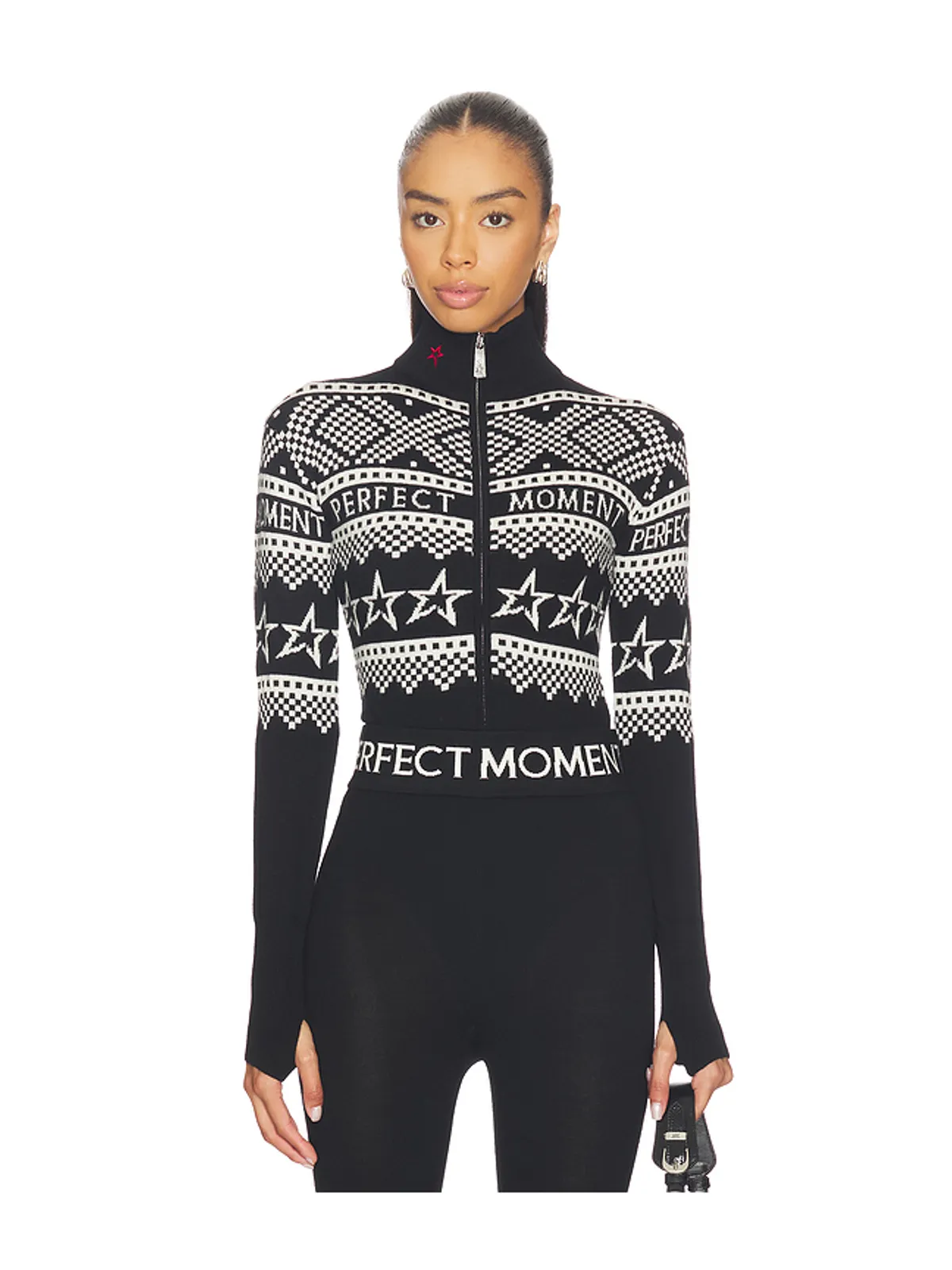 Perfect Moment HOLIDAY BODY セーター - Black,White. - 画像1