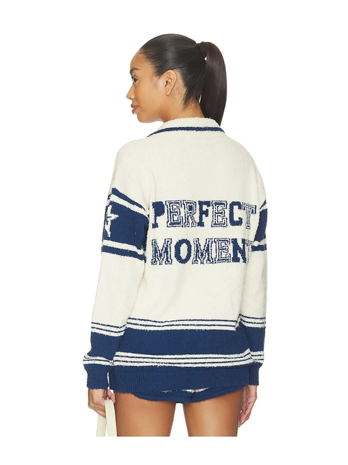 Perfect Moment SCHILD カーディガン - White,Navy. - 画像3