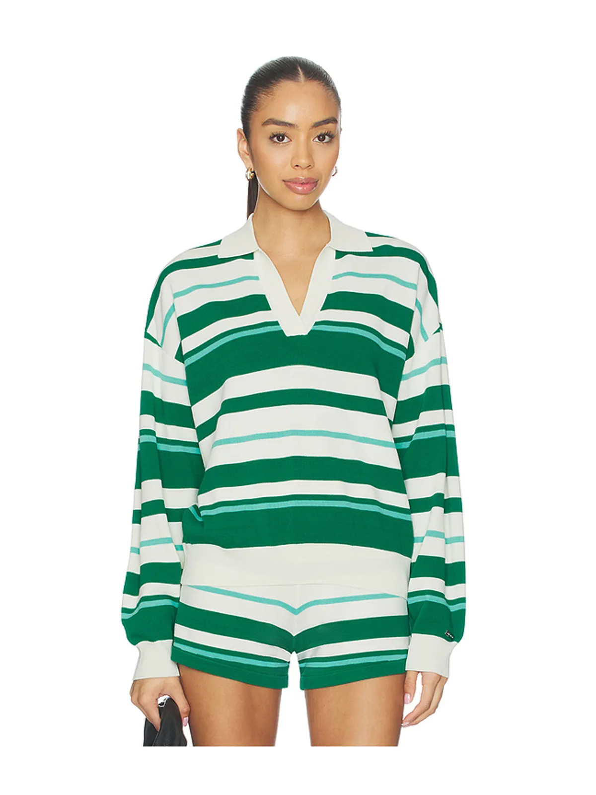 P.E Nation RETREAT STRIPE 襟付きニットプルオーバー - 画像1