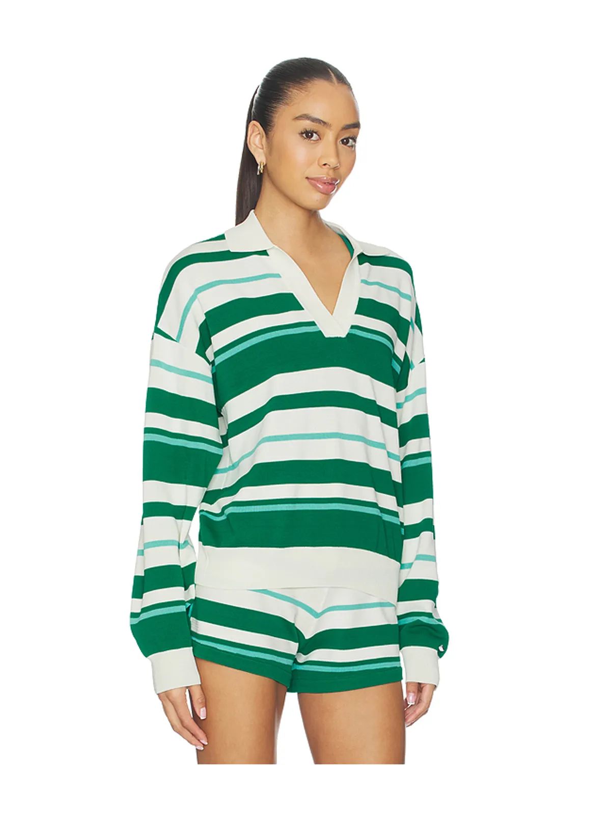 P.E Nation RETREAT STRIPE 襟付きニットプルオーバー - 画像2