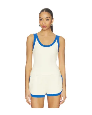 P.E Nation Odyssey Knit Tank Top - White,Blue. - サムネイル1