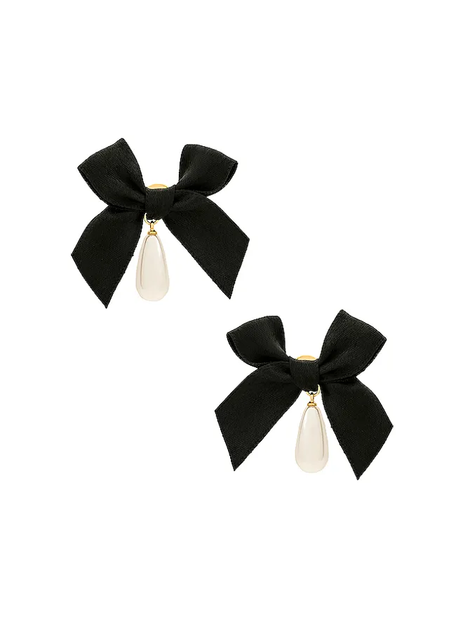 petit moments petit moments Bow Drop Pearl Earringsの商品画像