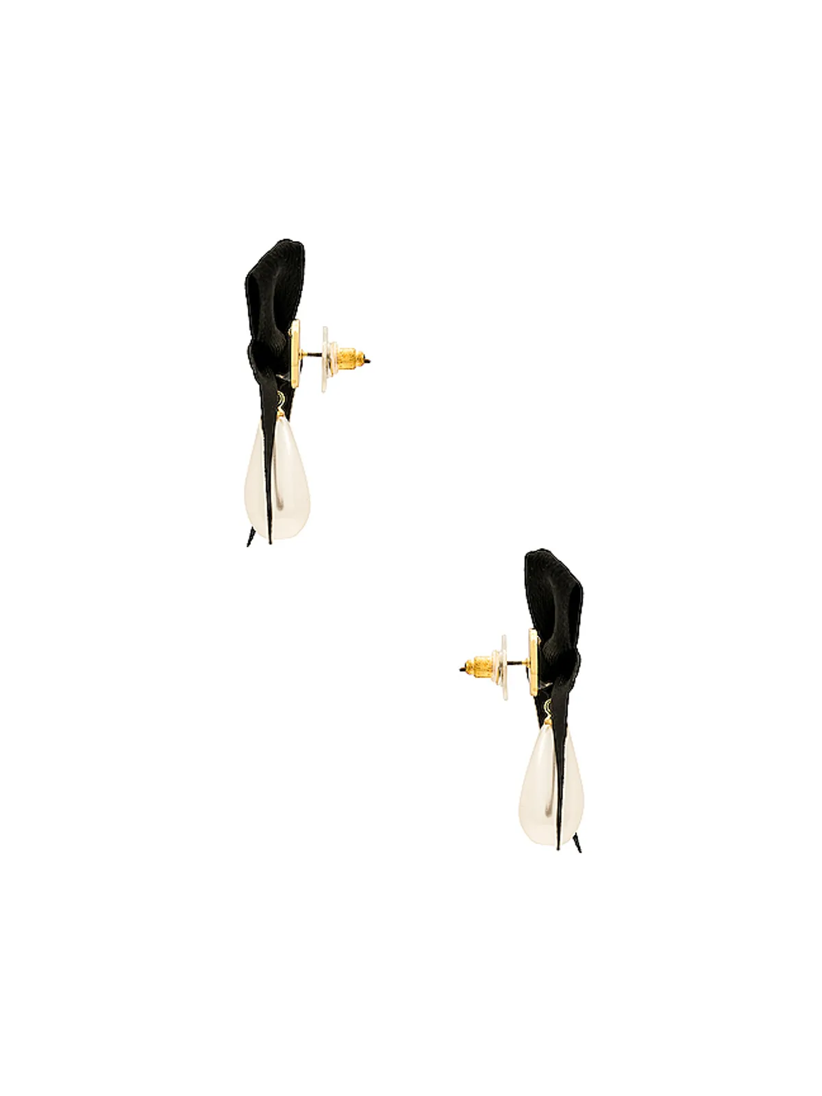 petit moments Bow Drop Pearl Earrings - 画像2