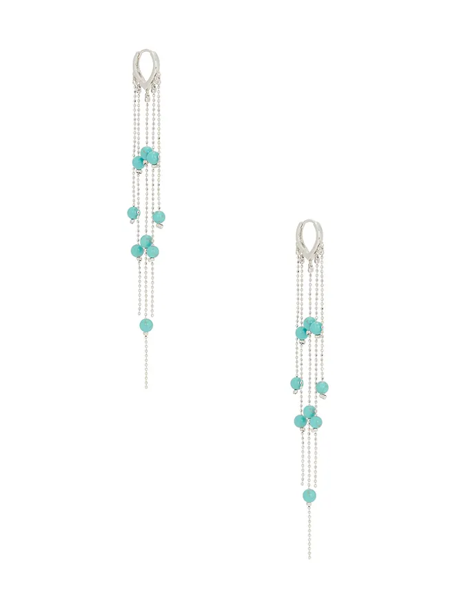 petit moments petit moments COPACABANA ドロップイヤリング - Metallic SIlver,Teal.の商品画像