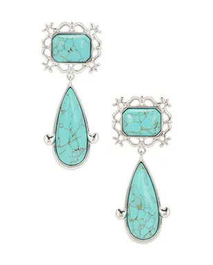 petit moments VIVA ドロップイヤリング - Metallic Gold,Teal. - サムネイル1