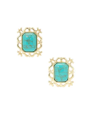 petit moments VIVA スタッズイヤリング - Metallic SIlver,Teal. - サムネイル1
