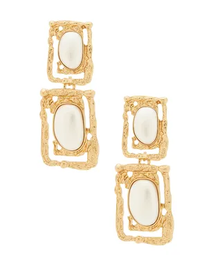 petit moments OCEAN ドロップイヤリング - Ivory,Metallic Gold. - サムネイル1