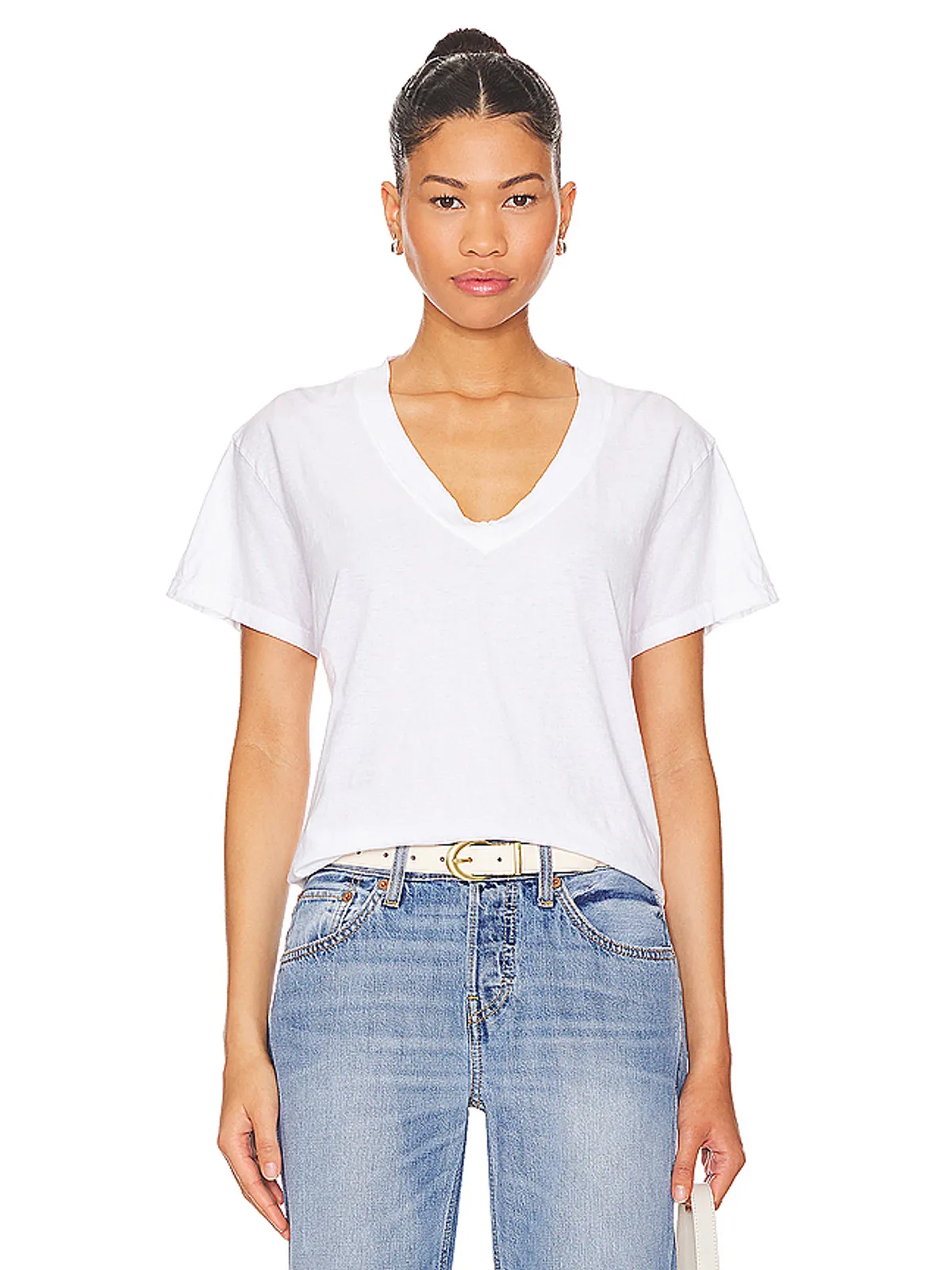 perfectwhitetee COTTON BOXY VネックTシャツ - 画像1