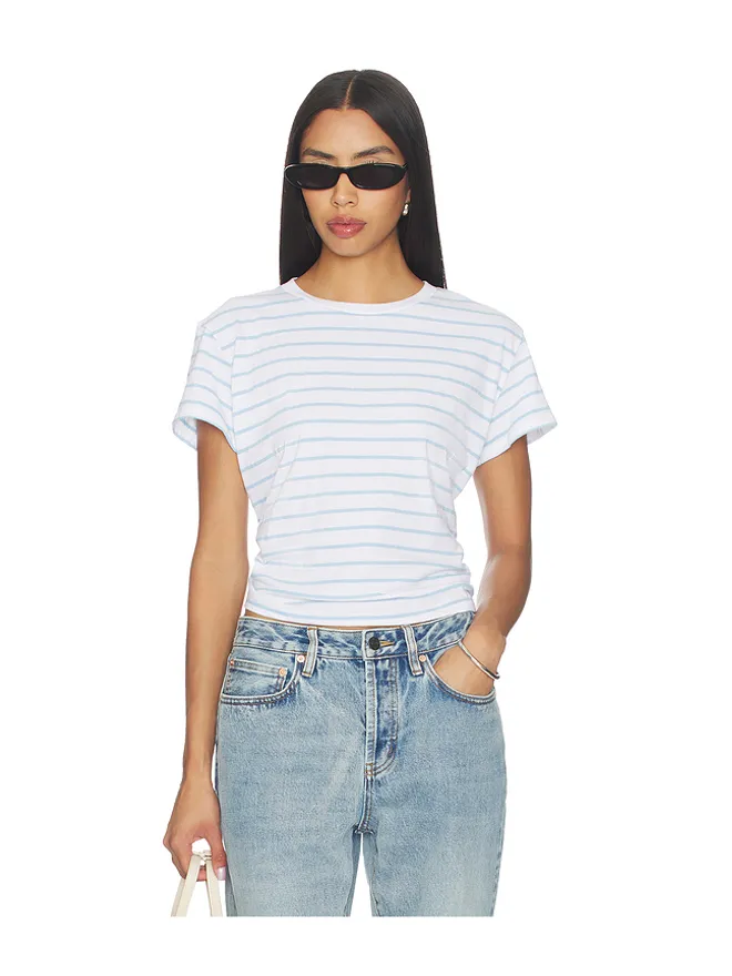 perfectwhitetee perfectwhitetee ストライプ ボクシー クルーネックTシャツの商品画像