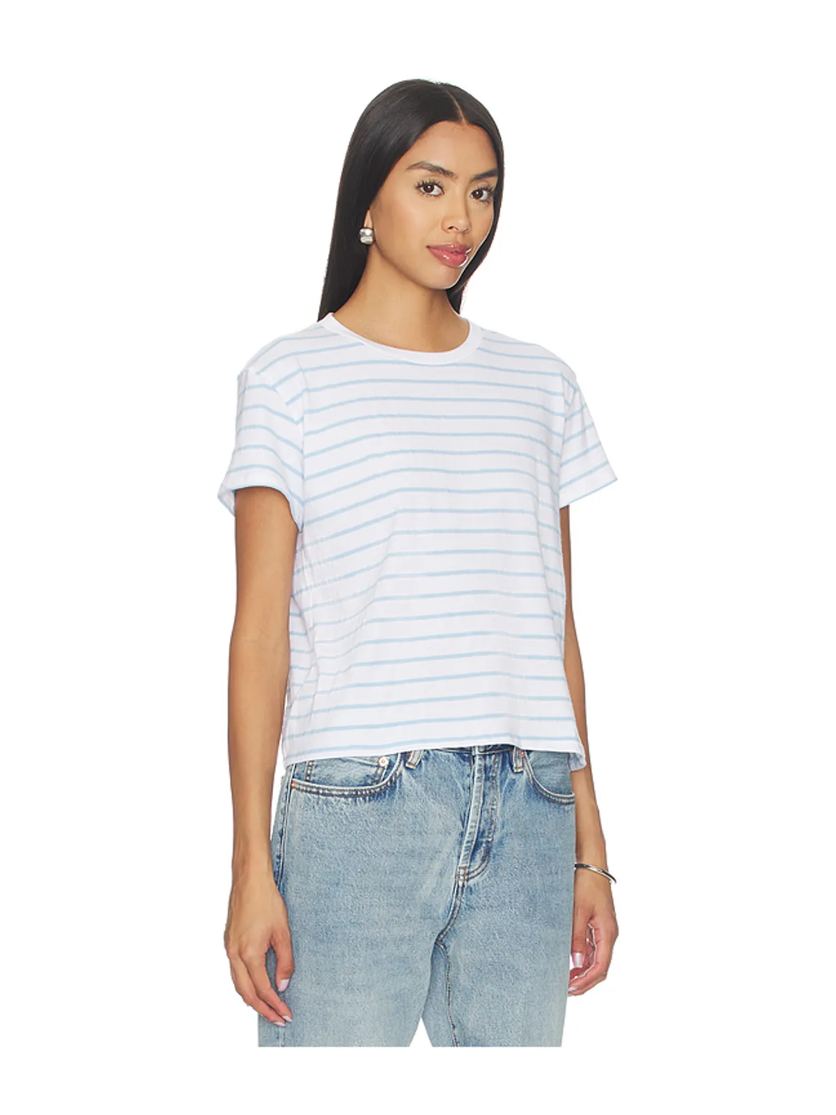perfectwhitetee ストライプ ボクシー クルーネックTシャツ - 画像2