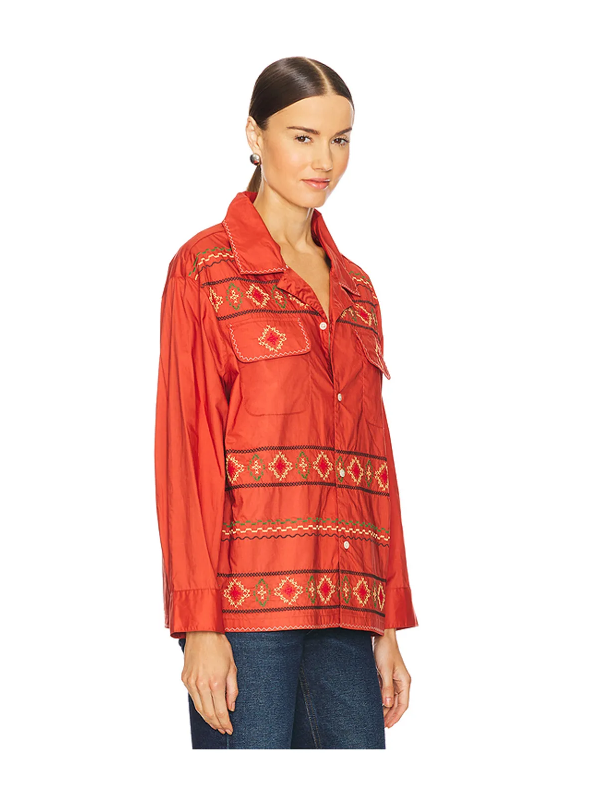 Found EMBROIDERED BUTTON UP シャツ - 画像2