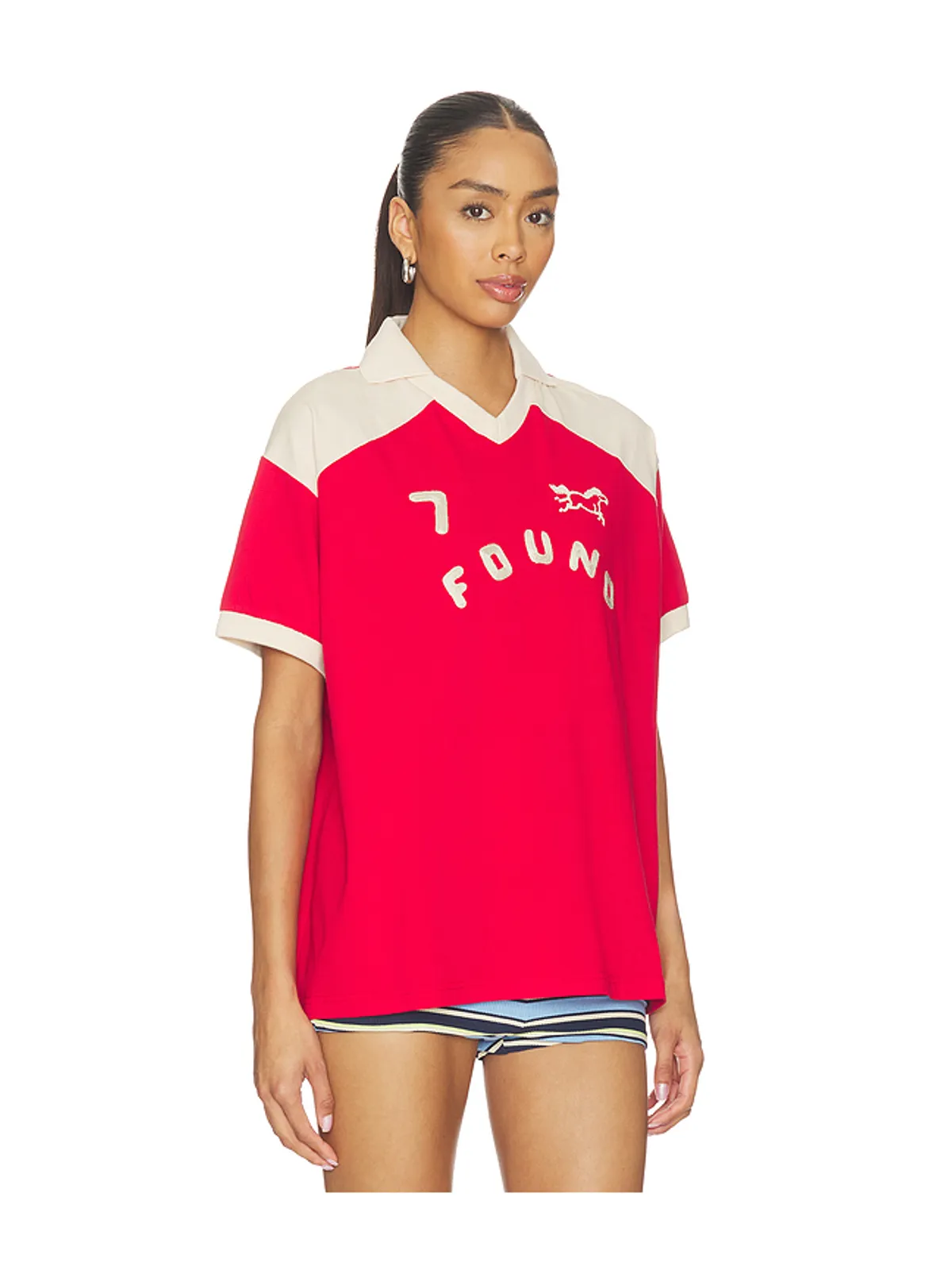 Found グラフィックTシャツ - Red,Nude. - 画像2