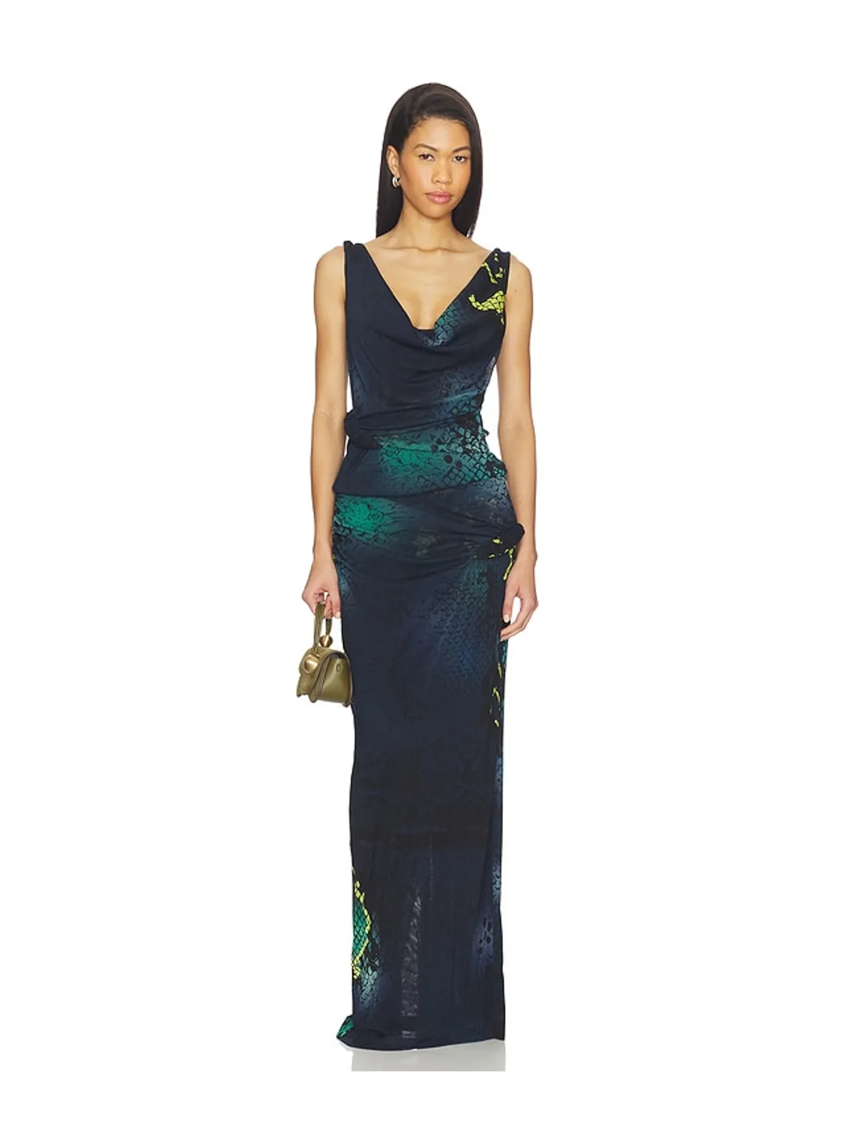 Paris Georgia クロワッサンスカート - Navy,Green. - 画像5