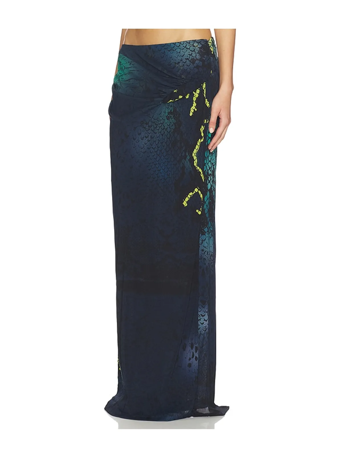 Paris Georgia クロワッサンスカート - Navy,Green. - 画像3
