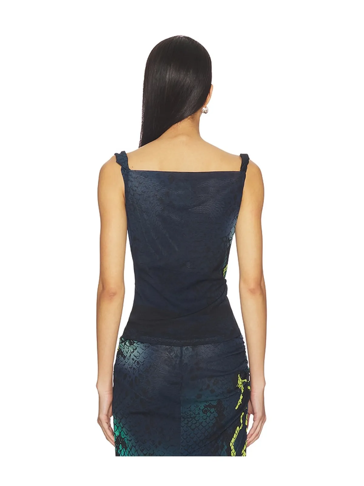 Paris Georgia クロワッサンノースリーブ - Navy,Green. - 画像3