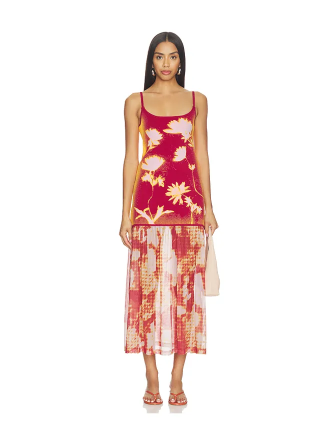 PH5 PH5 GINGER FLOWER PRINT TANK ドレス - Orange,Burgundy.の商品画像