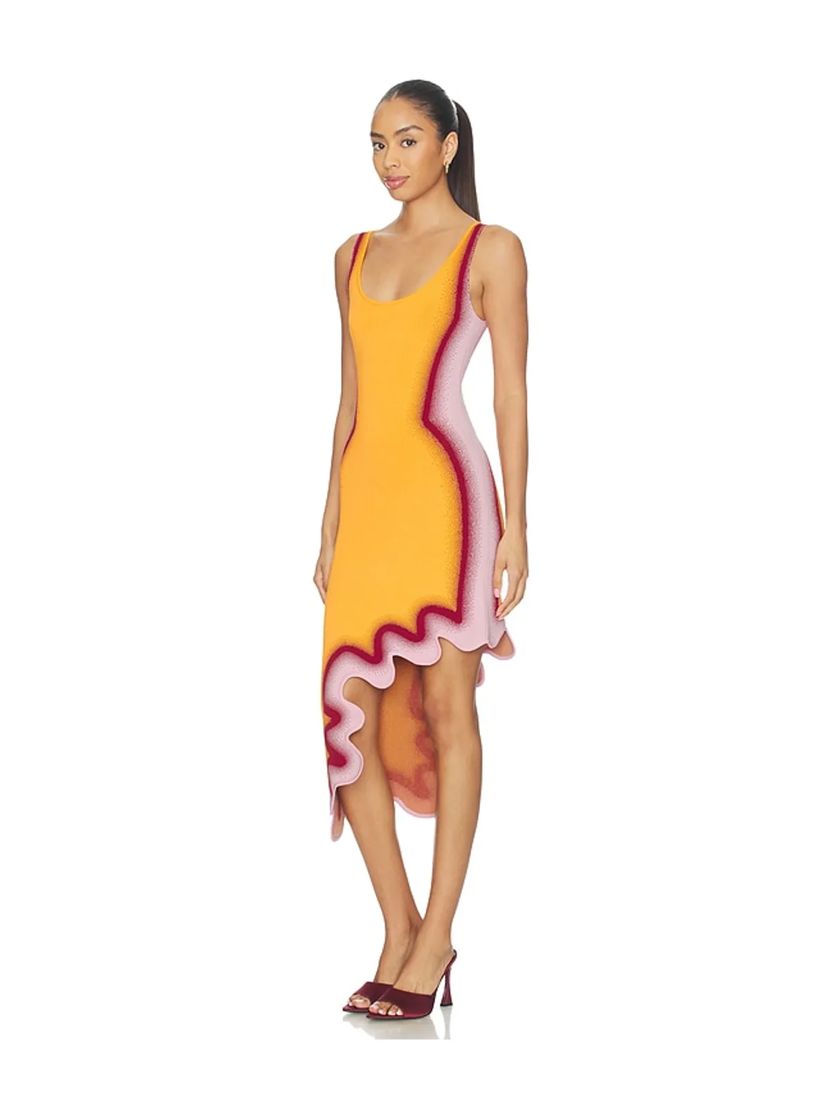 PH5 ASTER REVERSIBLE WAVY ドレス - Tangerine,Pink. - 画像4