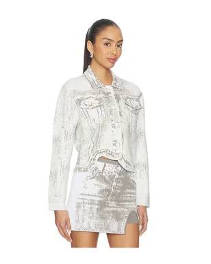 PH5 HANA DENIM PRINT OVERSIZED ジャケット - Grey,White. - サムネイル2