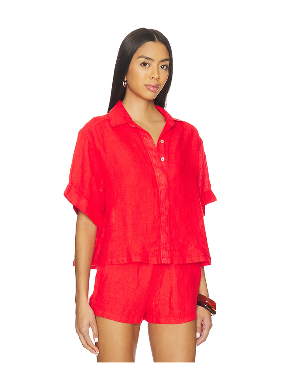 PQ LINEN BUTTON UP TOP リネン ボタンアップトップス - 画像2
