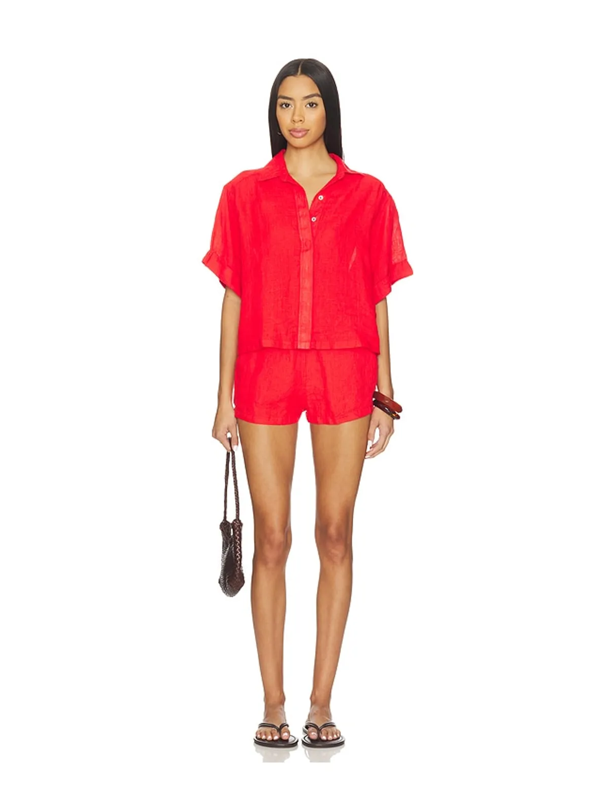 PQ LINEN BUTTON UP TOP リネン ボタンアップトップス - 画像4