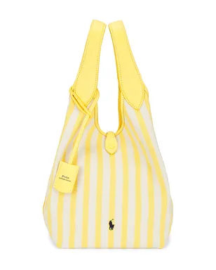 Polo Ralph Lauren ストライプ ポロキャンバス ミディアムトートバッグ - Yellow,White. - サムネイル1