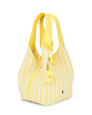 Polo Ralph Lauren ストライプ ポロキャンバス ミディアムトートバッグ - Yellow,White. - サムネイル3