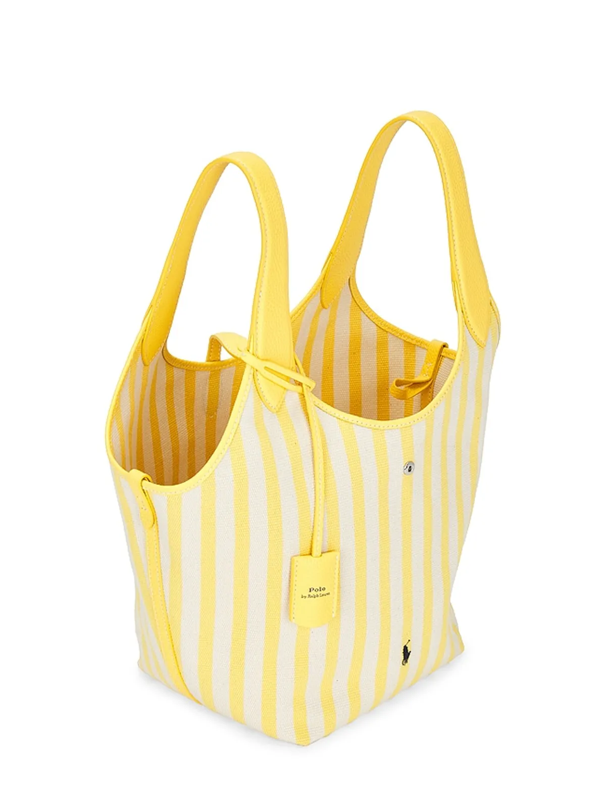Polo Ralph Lauren ストライプ ポロキャンバス ミディアムトートバッグ - Yellow,White. - 画像4