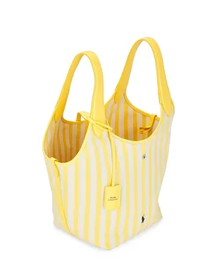 Polo Ralph Lauren ストライプ ポロキャンバス ミディアムトートバッグ - Yellow,White. - サムネイル4