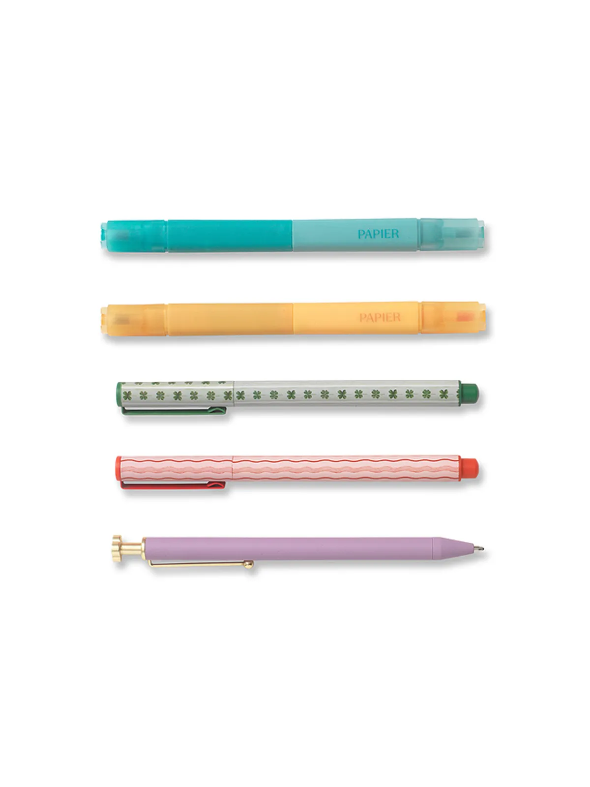 Papier IMAGINATION MIXED PEN & HIGHLIGHTER SET OF 5 イマジネーション ミックスペン＆ハイライター 5本セット - 画像2