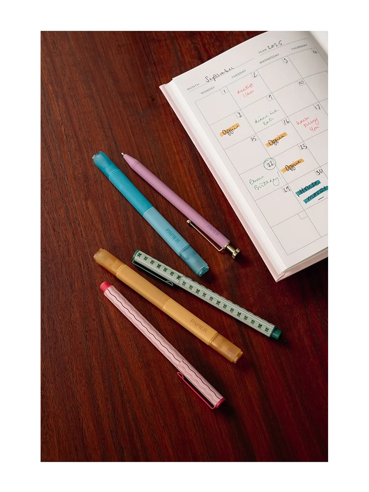 Papier IMAGINATION MIXED PEN & HIGHLIGHTER SET OF 5 イマジネーション ミックスペン＆ハイライター 5本セット - 画像4