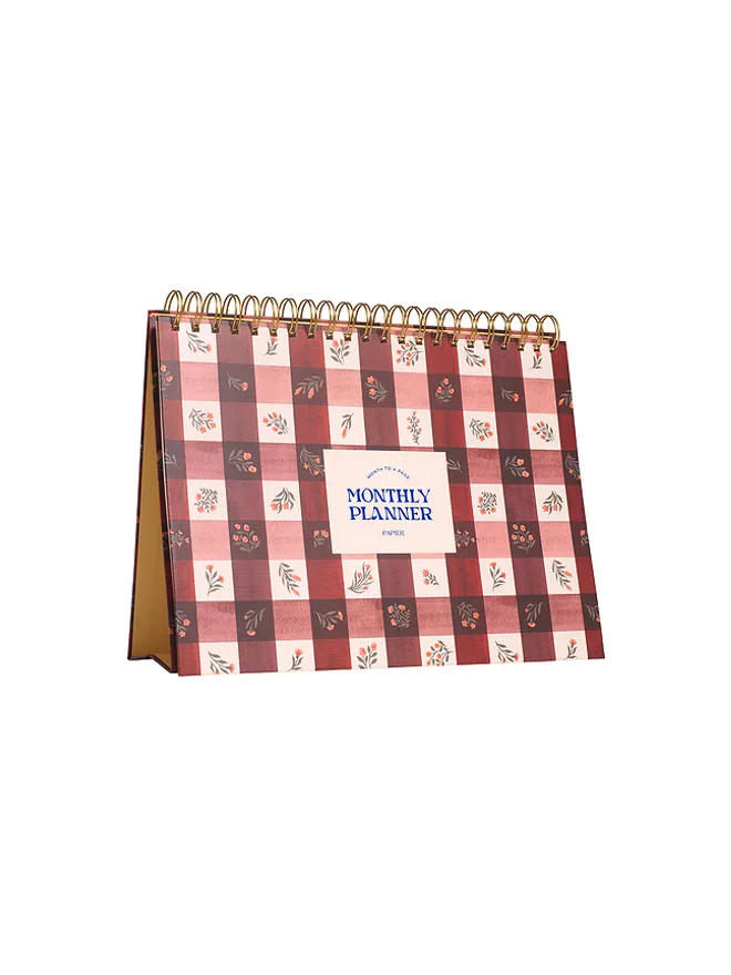 Papier Papier FLORAL GINGHAM MONTHLY DESK PAD フローラルギンガムチェックマンスリーデスクパッドの商品画像