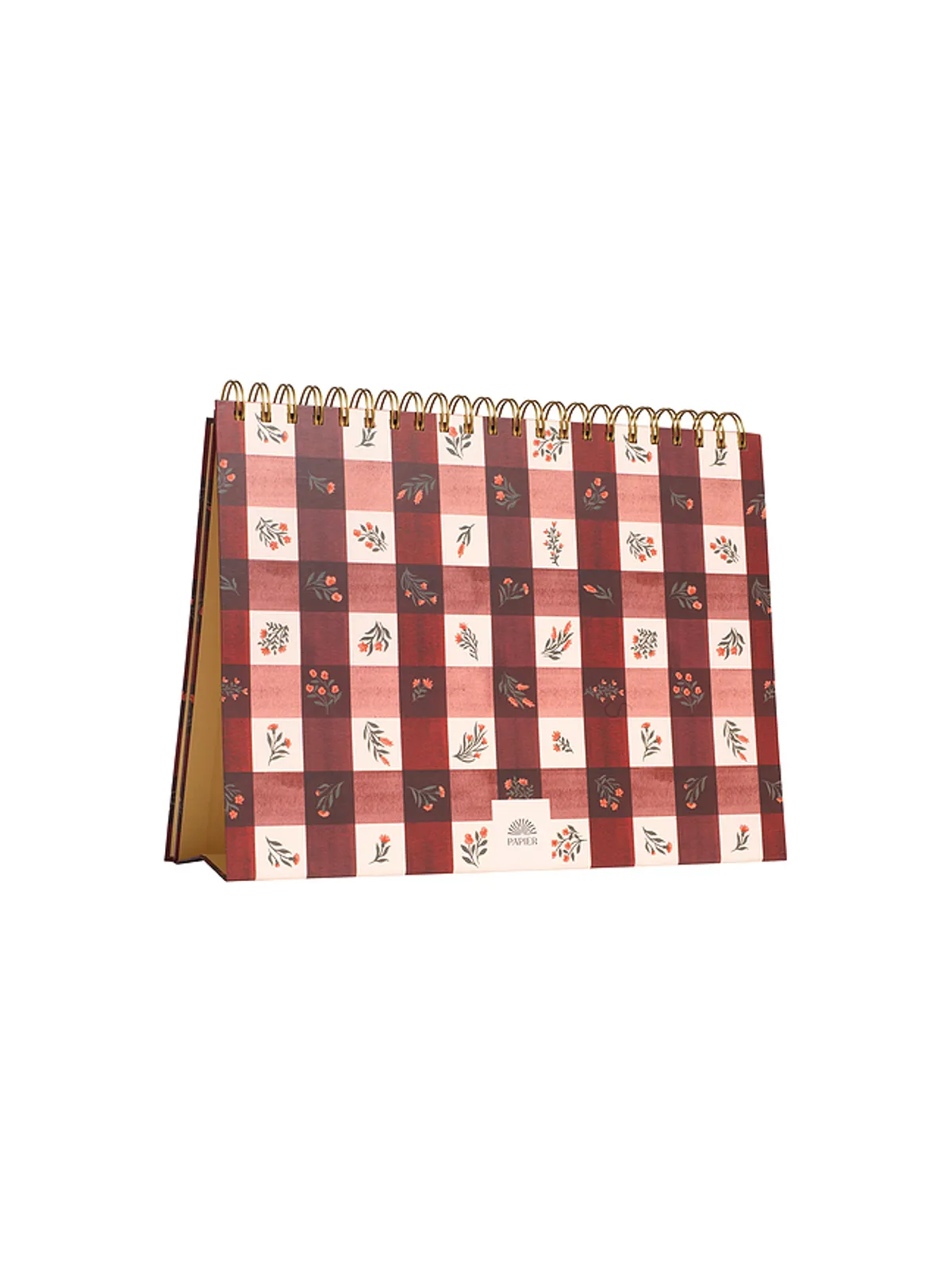 Papier FLORAL GINGHAM MONTHLY DESK PAD フローラルギンガムチェックマンスリーデスクパッド - 画像2