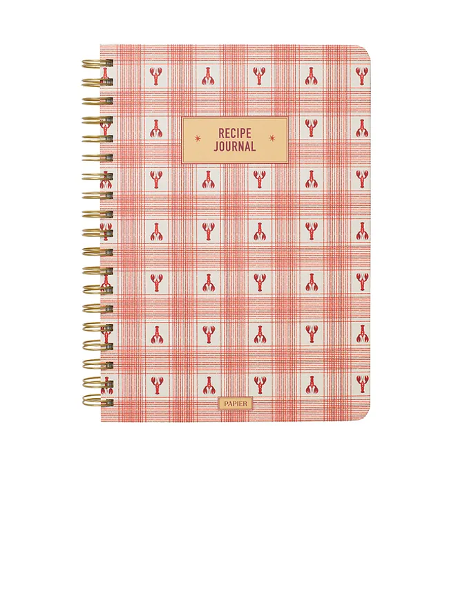 Papier Papier LOBSTER GINGHAM SPIRAL RECIPE JOURNAL ロブスターギンガムスパイラルレシピジャーナルの商品画像