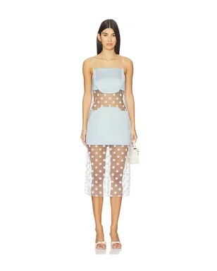 Prabal Gurung Sheer Panelled Slip Midi Dress - サムネイル1
