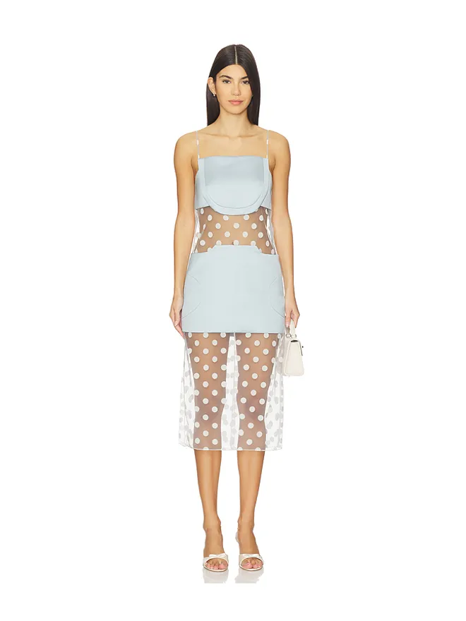 Prabal Gurung Prabal Gurung Sheer Panelled Slip Midi Dressの商品画像