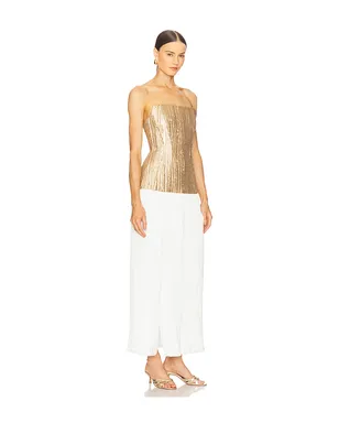 Prabal Gurung DREE ストラップレストップ - Metallic Gold,White. - サムネイル2